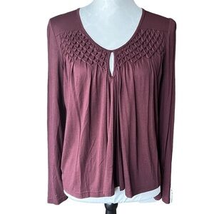Anama Women's Burgundy Long Sleeve Top - – Elegant & Comfortable